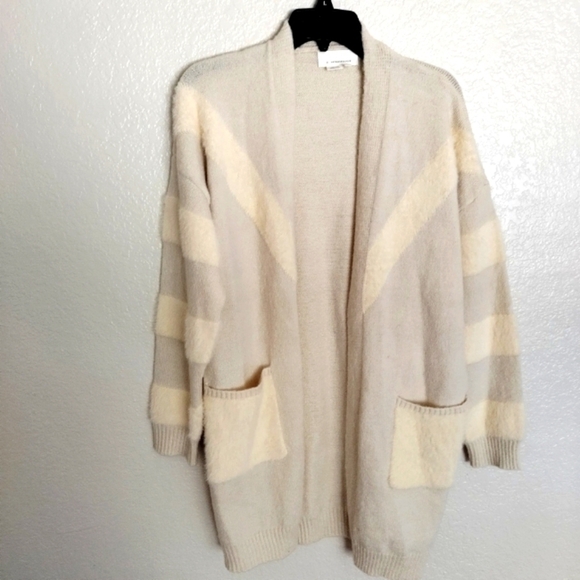 By Anthropologie open front long front pockets cardigan sz M - Picture 1 of 7